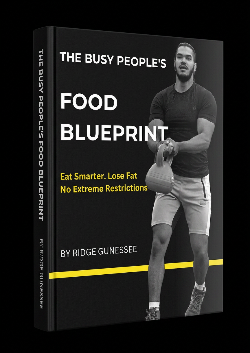 The Busy People's Food Blueprint — 3D book mockup